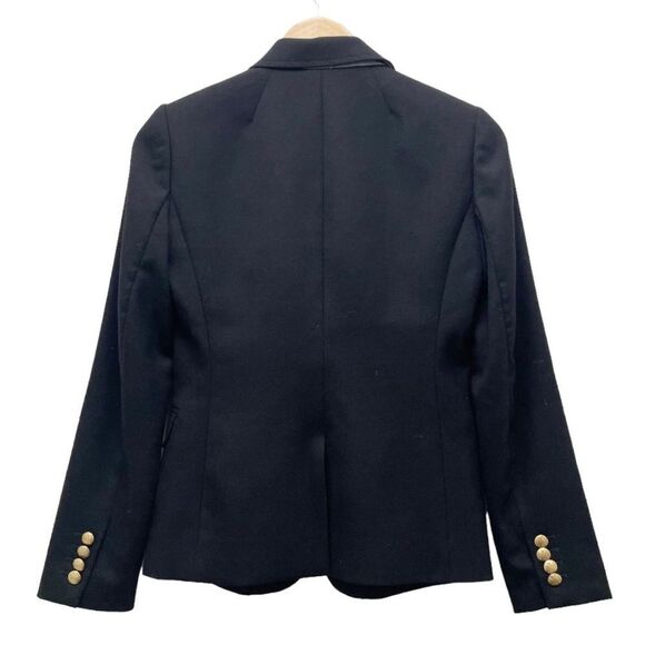 J. Crew Schoolboy Blazer Black Wool Gold Button Jacket Preppy Women’s Size 2 - Picture 3 of 13